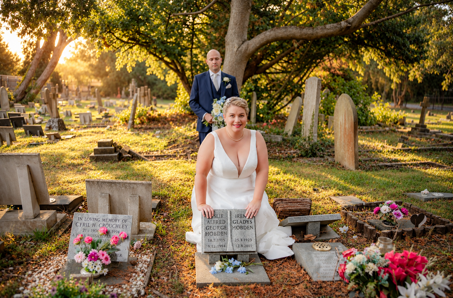 Golden-Hour-Cemetery-Wedding-Portrait